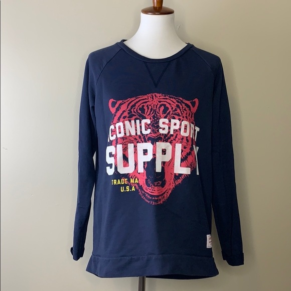 LAGER 157 ICONIC SPORT Blue Tiger Sweatshirt L - Picture 1 of 7